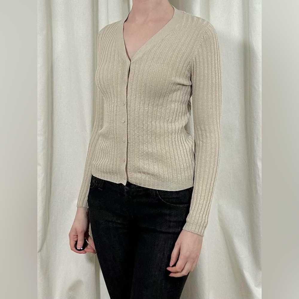 90s Express Beige Cardigan - Picture 3 of 8